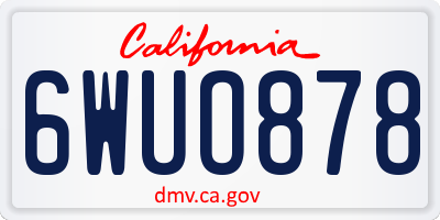 CA license plate 6WUO878