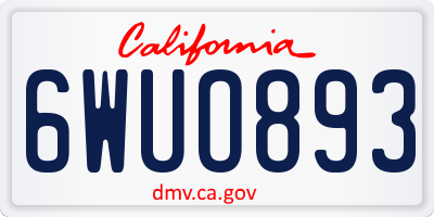 CA license plate 6WUO893