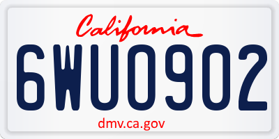 CA license plate 6WUO902