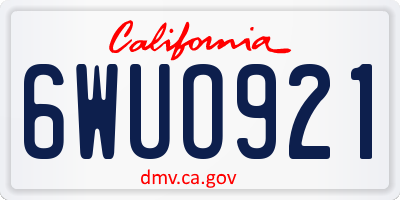 CA license plate 6WUO921