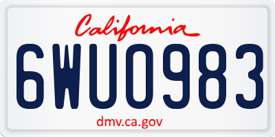 CA license plate 6WUO983