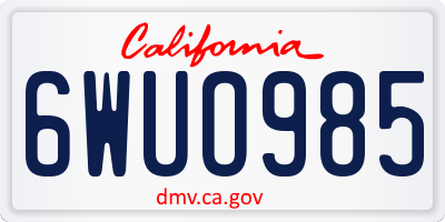 CA license plate 6WUO985