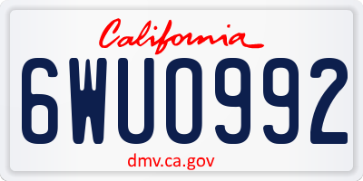 CA license plate 6WUO992