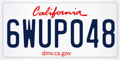 CA license plate 6WUP048
