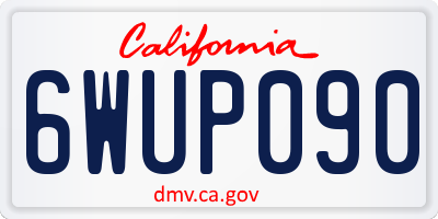 CA license plate 6WUP090