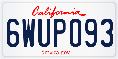 CA license plate 6WUP093