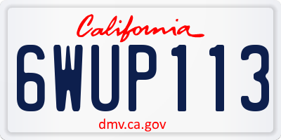 CA license plate 6WUP113