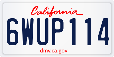 CA license plate 6WUP114