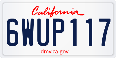 CA license plate 6WUP117