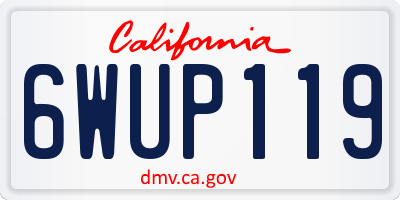 CA license plate 6WUP119