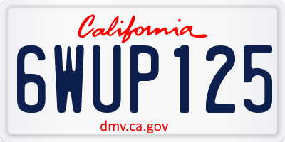 CA license plate 6WUP125