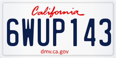 CA license plate 6WUP143