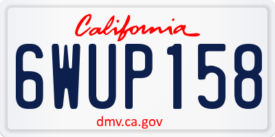 CA license plate 6WUP158