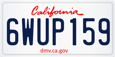 CA license plate 6WUP159