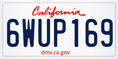 CA license plate 6WUP169