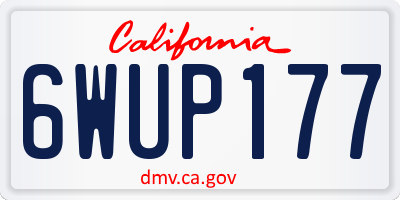 CA license plate 6WUP177
