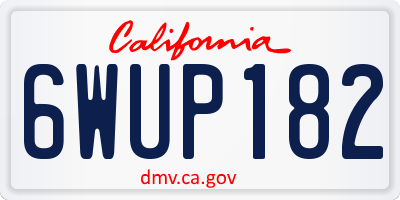 CA license plate 6WUP182