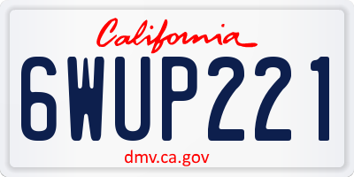 CA license plate 6WUP221