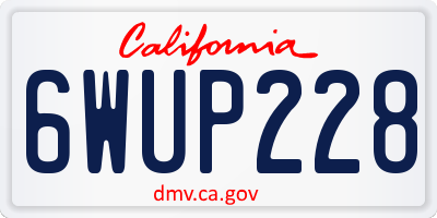 CA license plate 6WUP228