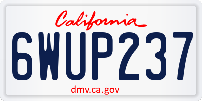 CA license plate 6WUP237