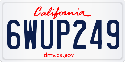 CA license plate 6WUP249
