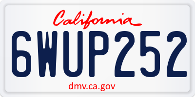 CA license plate 6WUP252