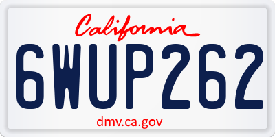 CA license plate 6WUP262