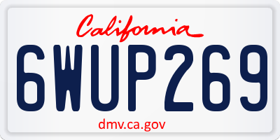 CA license plate 6WUP269