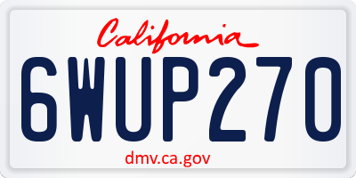 CA license plate 6WUP270