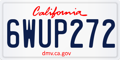 CA license plate 6WUP272