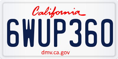 CA license plate 6WUP360