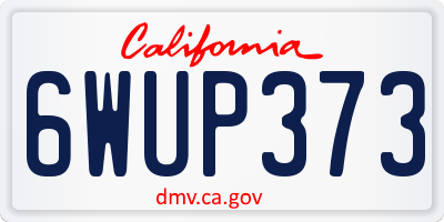 CA license plate 6WUP373