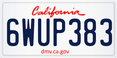 CA license plate 6WUP383