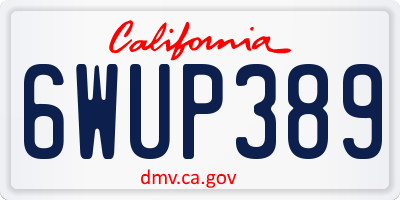 CA license plate 6WUP389