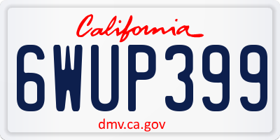 CA license plate 6WUP399