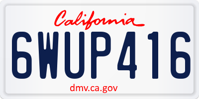 CA license plate 6WUP416