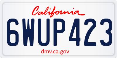 CA license plate 6WUP423