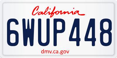 CA license plate 6WUP448