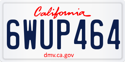 CA license plate 6WUP464