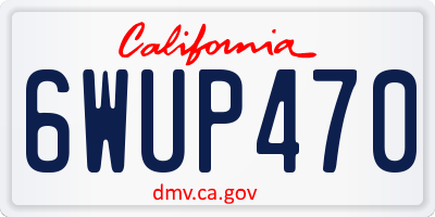 CA license plate 6WUP470