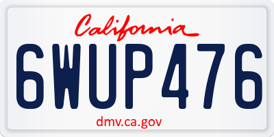 CA license plate 6WUP476