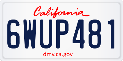 CA license plate 6WUP481
