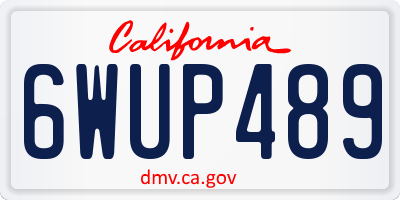 CA license plate 6WUP489