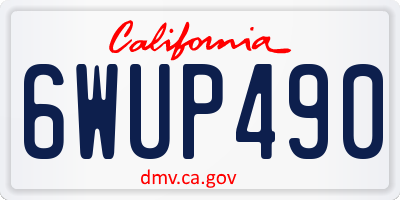 CA license plate 6WUP490