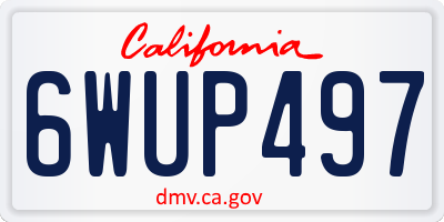 CA license plate 6WUP497