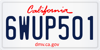 CA license plate 6WUP501
