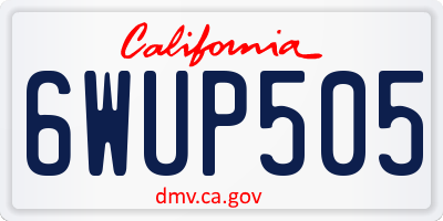 CA license plate 6WUP505