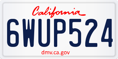 CA license plate 6WUP524