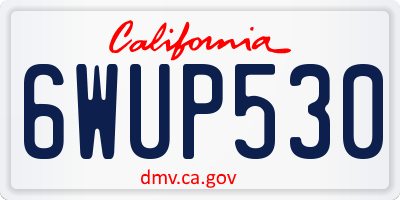 CA license plate 6WUP530