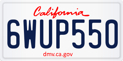 CA license plate 6WUP550